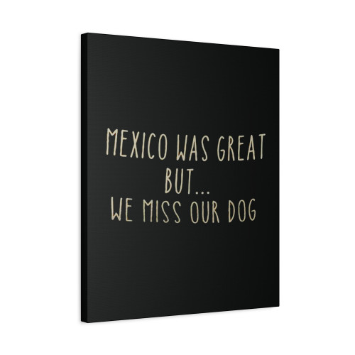 Mexico Was Great But We Miss Our Dog Canvas Print Poster