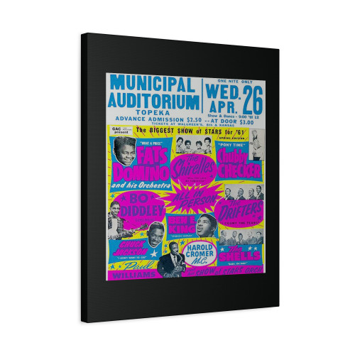 Fats Domino The Shirelles Chubby Checker 1961 Topeka Concert Canvas Print Poster