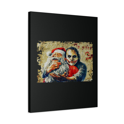 The Joker Heath Ledger Santa Claus Canvas Print Poster