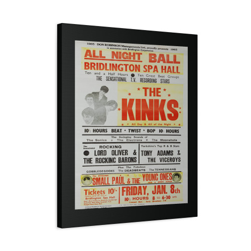 The Kinks 1965 All Day And All Of The Night British Concert Canvas Print Poster