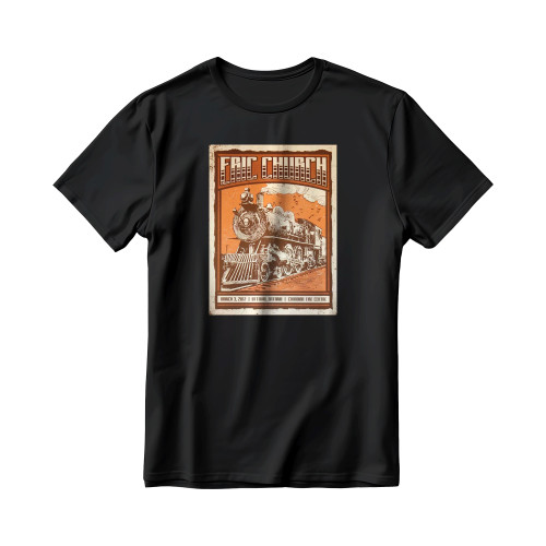 2017 Eric Church Ottawa Silkscreen Concert Poster Men's T-Shirt Tee