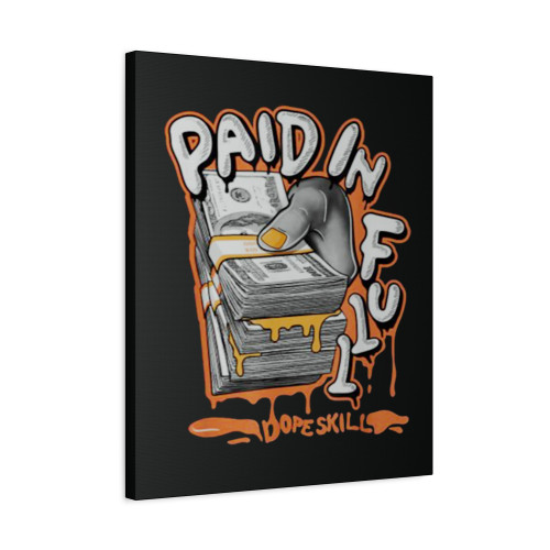 Paid In Full Dope Skill Match Jordan 11 Bright Citrus Canvas Print Poster