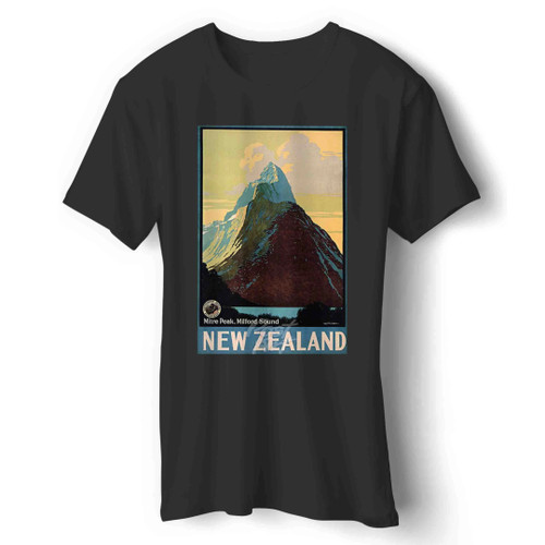 Vintage New Zealand Mitre Peak Mountain Man's T-Shirt
