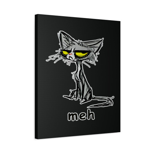 Funny Meh Cat Canvas Print Poster Funny Meh Cat Canvas Print Poster