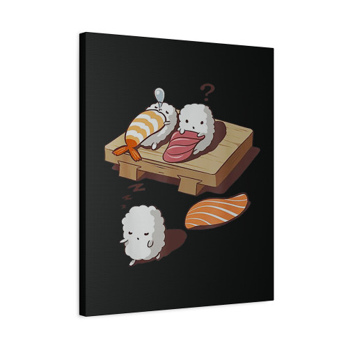 Funny Sleep Walking Sushi Canvas Print Poster