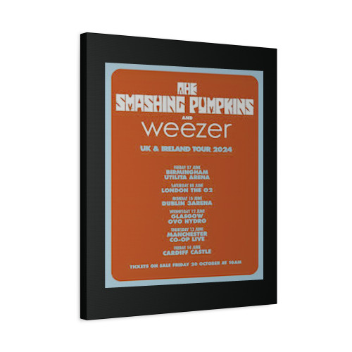 The Smashing Pumpkins Weezer Uk & Ireland 2024 Tour Canvas Print Poster The Smashing Pumpkins Weezer Uk & Ireland 2024 Tour Canvas Print Poster