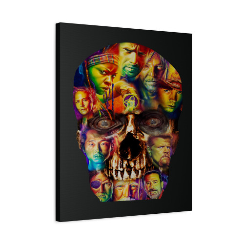 The Walking Dead Zombie Skull Head Canvas Print Poster