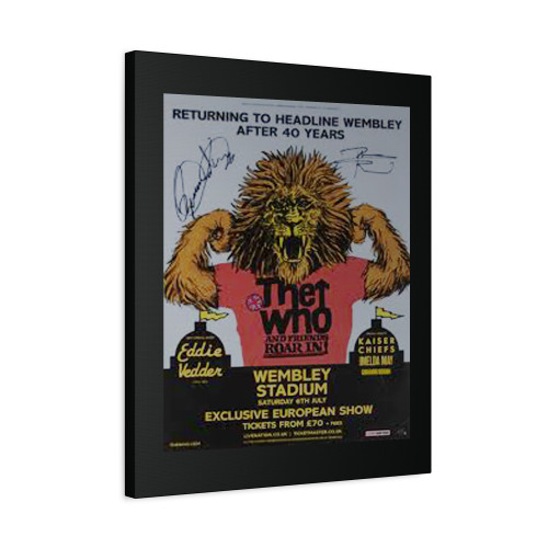 The Who Roger Daltrey And Pete Townshend Signed Concert Canvas Print Poster