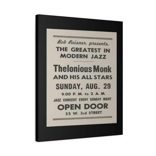 Thelonious Monk 1954 New York Handbill Recordmecca Canvas Print Poster