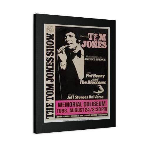 Tom Jones 1971 Portland Oregon Thick Cardboard Concert Canvas Print Poster