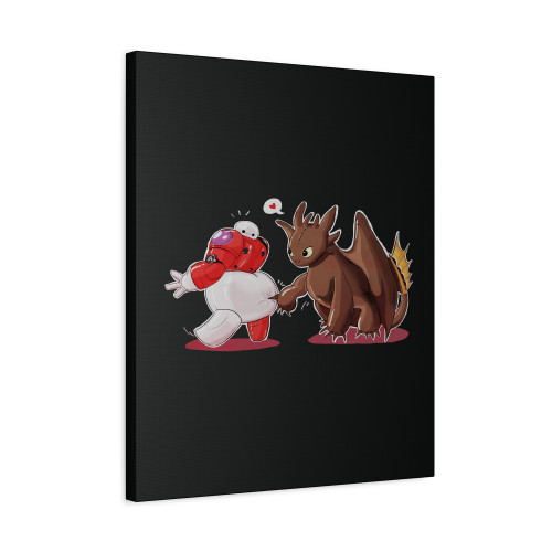 Toothless And Baymax Canvas Print Poster