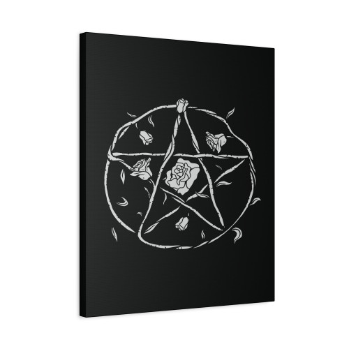 Rose Pentagram Grunge Canvas Print Poster