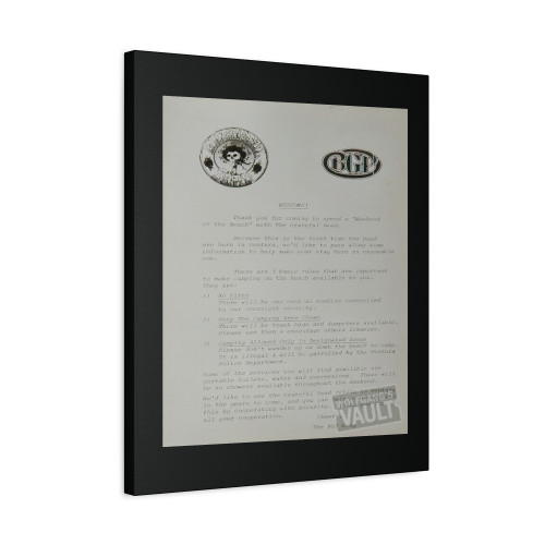 Grateful Dead Handbill Canvas Print Poster