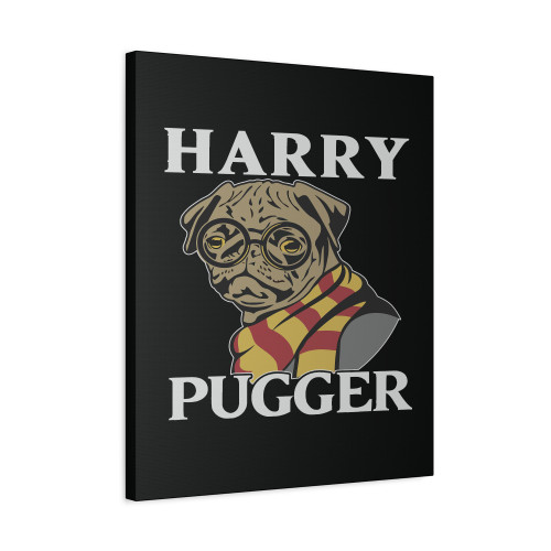 Harry Pugger Cute Dog With Scarf Harry Potter Funny Parody Canvas Print Poster