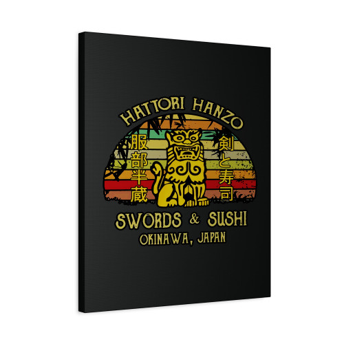 Hattori Hanzo Swords And Sushi Okinawa Japan Vintage Retro Canvas Print Poster