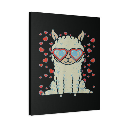 Heart Glasses Llama Cute Alpaca Canvas Print Poster