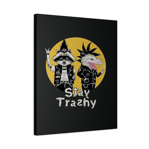 Trash Stay Trashy Raccoons Opossums Squad Canvas Print Poster