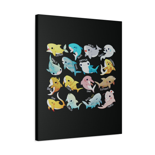 Types Of Sharks Canvas Print Poster