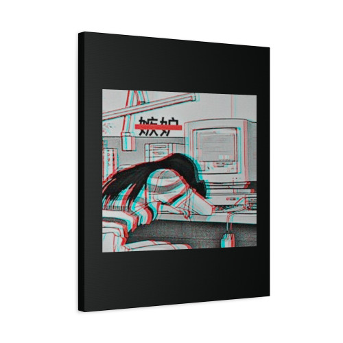 Sad Girl Aesthetic Anime Japanese Canvas Print Poster