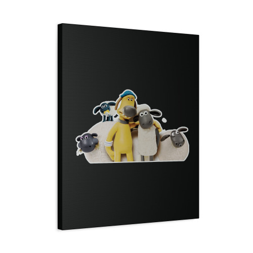 Shaun The Sheep And Dog Cartoon Canvas Print Poster