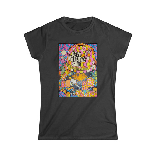 2019 Dave Matthews Band Noblesville I Flocked Variant Concert Poster Women's T-Shirt Tee
