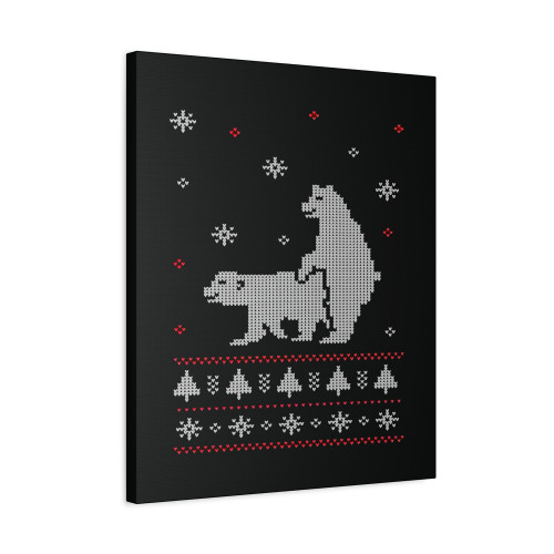 Humping Polar Bears Ugly Christmas Canvas Print Poster