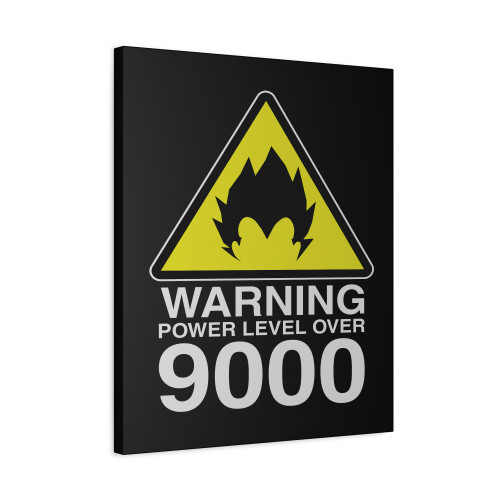 Warning Power Level Over 9000 Canvas Print Poster
