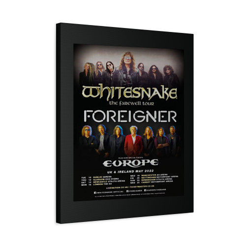 Whitesnake Foreigner & Europe 2022 Uk Tour Canvas Print Poster Whitesnake Foreigner & Europe 2022 Uk Tour Canvas Print Poster