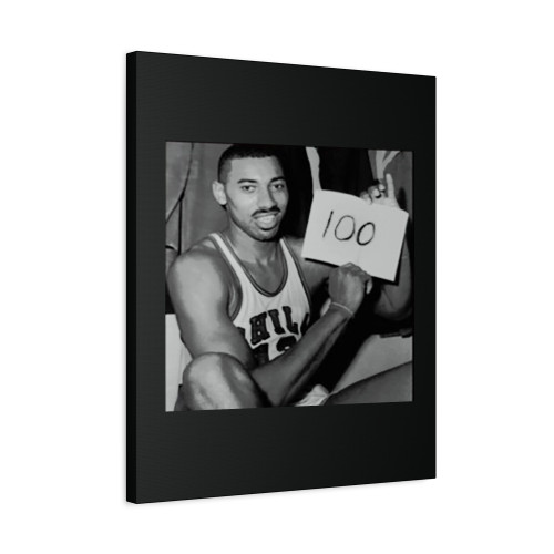 Wilt Chamberlain 100 Point Game Basketball Canvas Print Poster