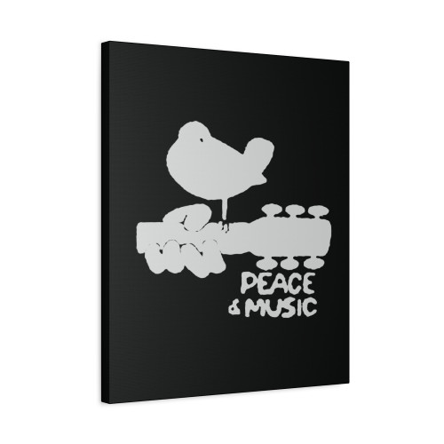 Woodstock Design Peace Music Guitar Canvas Print Poster