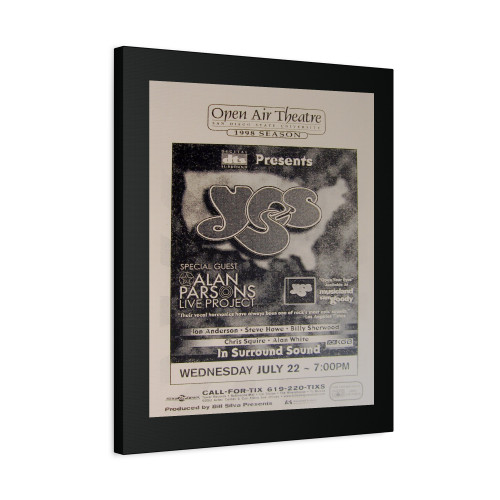 Yes Alan Parsons Project Open Your Eyes Tour 1998 San Diego Concert Canvas Print Poster