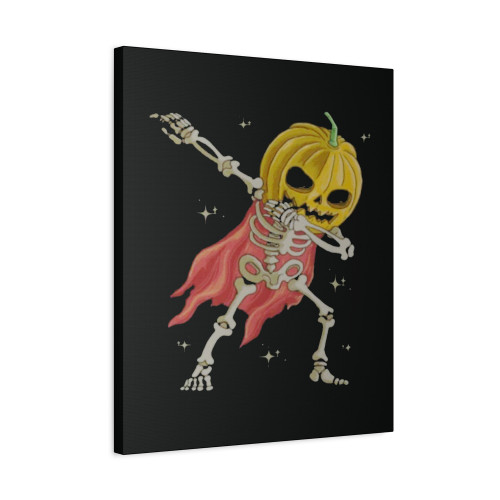 Skeleton Dancing Jack O Lantern Pumpkin Head Canvas Print Poster