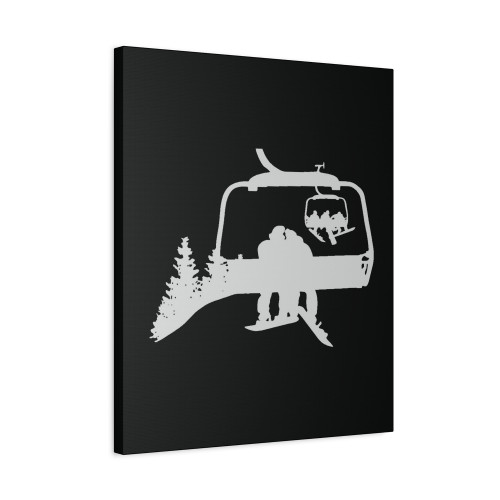 Ski Lift Love Canvas Print Poster