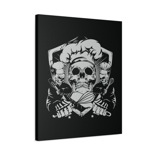 Skull Chef Cooking Cook Baker Baking Canvas Print Poster