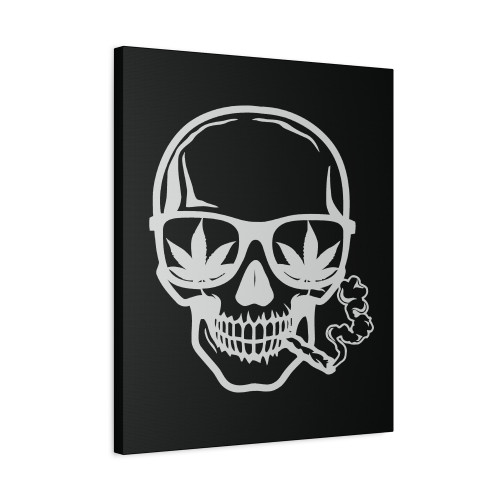 Skull Smoking Joint Canvas Print Poster