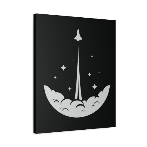 Space Shuttle Launch Minimalist Canvas Print Poster