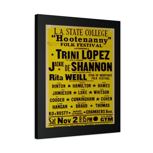 Jackie Deshannon Ry Cooder 1963 Los Angeles Folk Festival Concert Canvas Print Poster