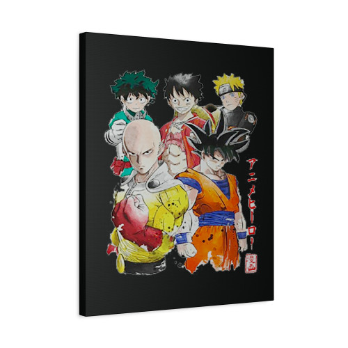 Best Characters Anime Naruto Deku One Punch Man Goku Luffy Canvas Print Poster
