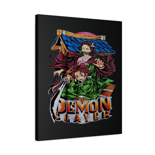 Retro Japanese Demon Slayer Tanjiro Nezuko Canvas Print Poster