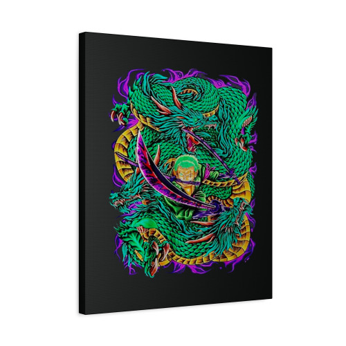 The Three Style Swordsman Straw Hat Anime Zoro One Piece Canvas Print Poster