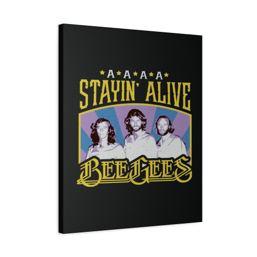 Stayin Alive Bee Gees Vintage Canvas Print Poster