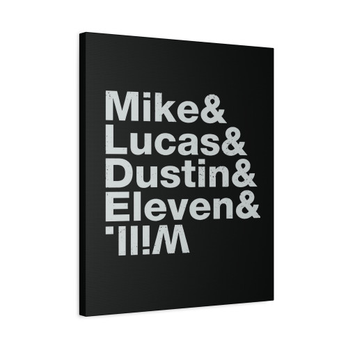 Stranger Things Cast Name Tv Mike Lucas Dustin Eleven Will Fan Canvas Print Poster