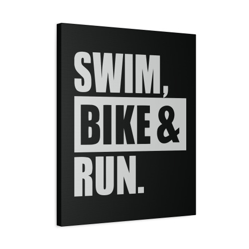 Swim Bike Run Canvas Print Poster