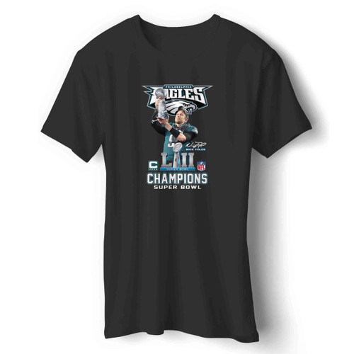 Philadelphia Eagles Nick Foles Signature Champions Super Bowl 2018 Man's T-Shirt