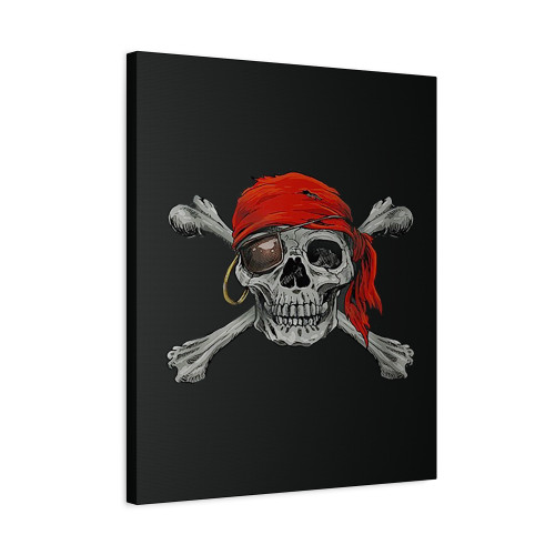 Jolly Roger Pirate Skull Crossbones Halloween Canvas Print Poster