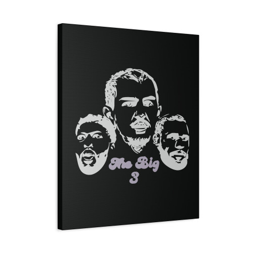 The Big Three Tee Los Angeles Lakers Big 3 Basketball Lebron James Anthony Davis Alex Caruso Magic Johnson Kobe Bryant Canvas Print Poster