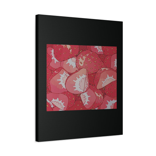 Kawaii Anime Strawberry Canvas Print Poster