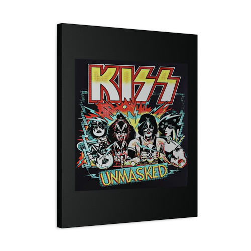 Kiss Band Unmasked Graphic Rock Heavy Metal Gene Simmons Canvas Print Poster