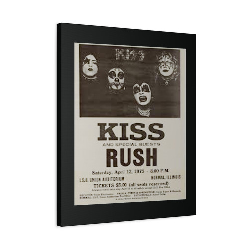 Kiss With Rush Dressed To Kill Tour April 12 1975 Normal Illinois Concert Canvas Print Poster