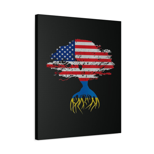 Ukrainian American Flag Roots Symbol Usa Support Canvas Print Poster